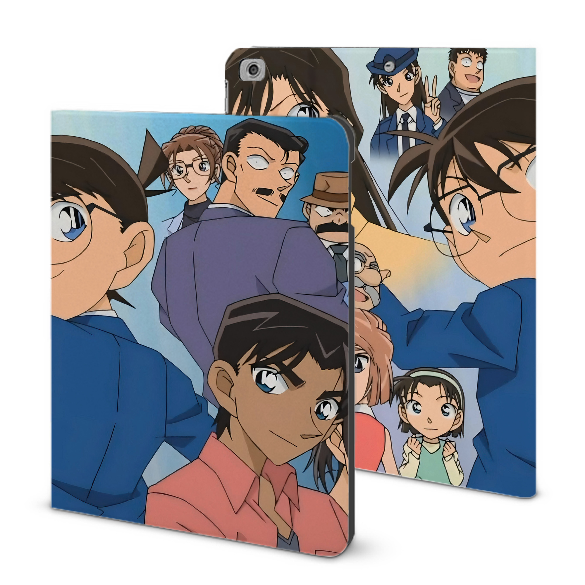 （画像用） 名探偵コナン Detective Conan IPad ケース ブック型 PUレザー TPU 耐衝撃 軽量 薄型 ペン収納なし 全面保護 IPad 各モデル対応